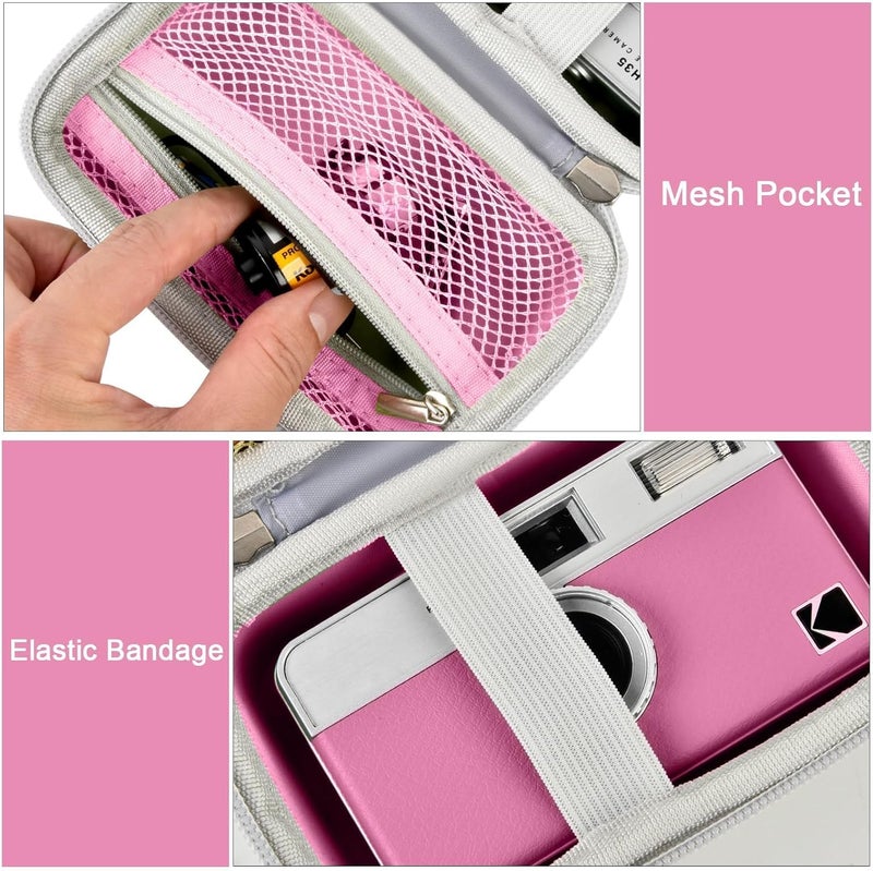 Grapsa Digital Camera Case Compatible with KODAK EKTAR H35 H35N Half Frame Film Camera, Storage Holder Organizer for Kodak Ultra F9 M35 M38 Paper Shoot kamera, 35mm Film Rolls (Box Only) -Pink - Image 3